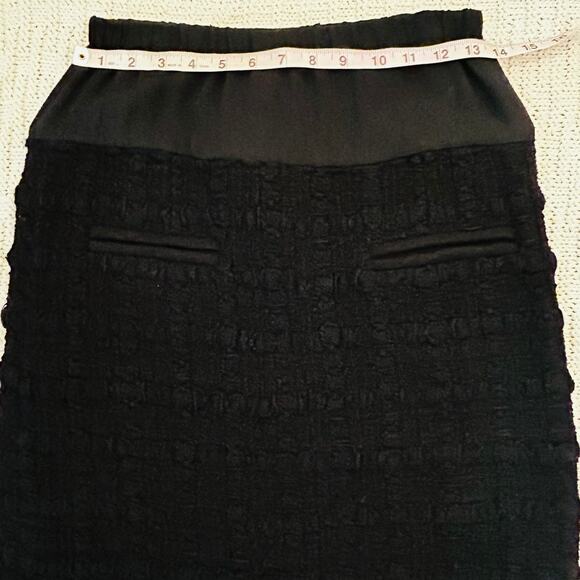 Chanel Square Button Black Tweed Jacket Blazer Skirt Suit FR 44 46 US 8 10 12 14 - Picture 13 of 15